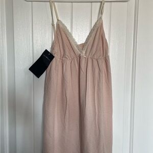 Brandy Melville Pink and White striped babydoll dress